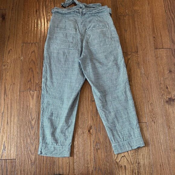 Anthropologie Cartonnier navy gingham tie waist pleated pant 4 - Picture 11 of 13